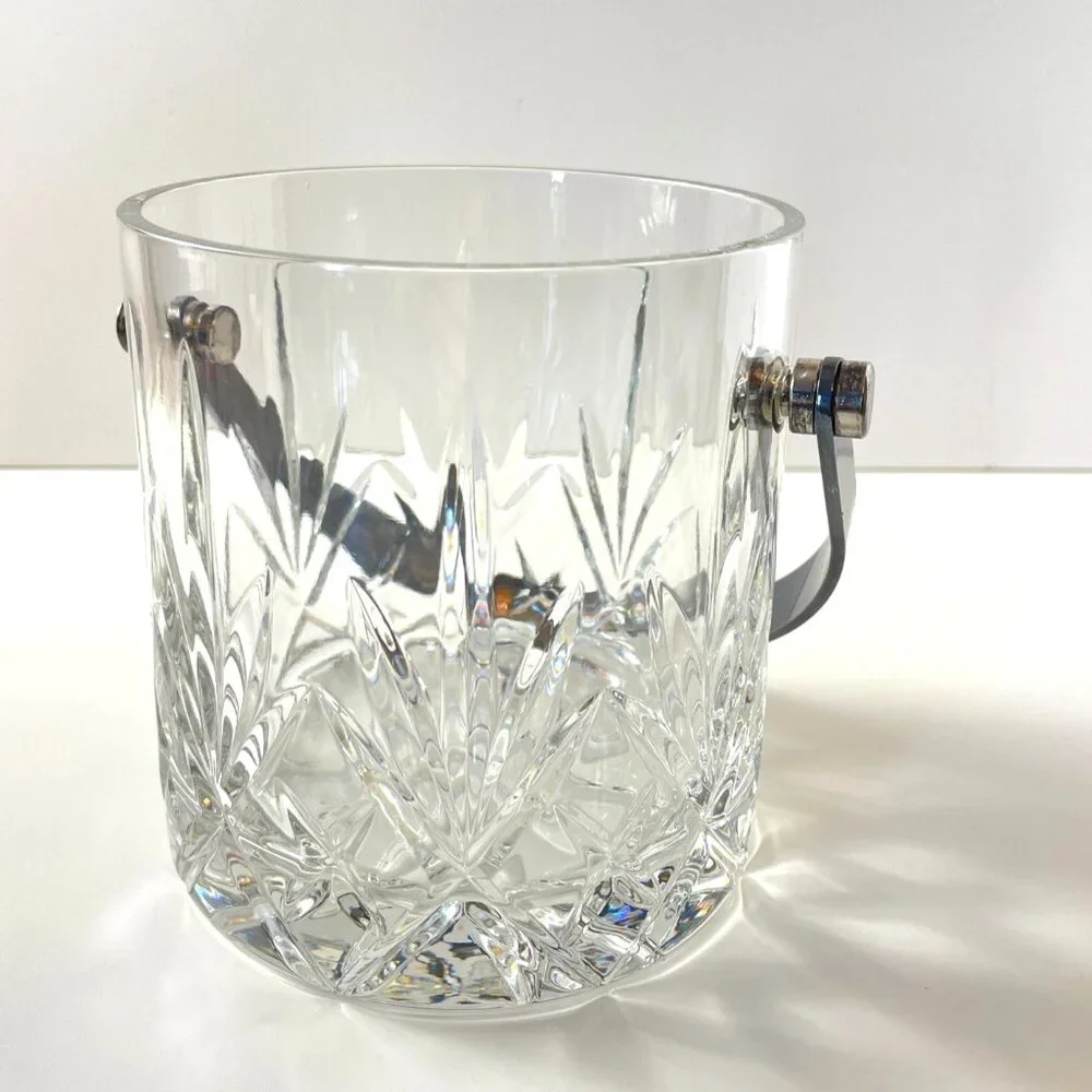 VTG Handcut Crystal Ice Bucket by Samobor 24% Lead Crystal made in Yugoslavia